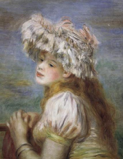 Pierre Renoir Young Girl in a Lace Hat china oil painting image